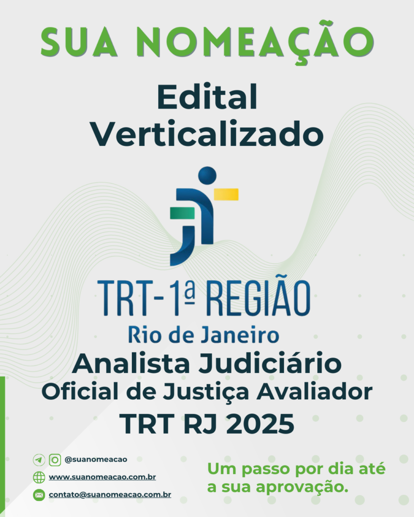 Edital Verticalizado TRTRJ [Capa] A.J.O.J. - Sua Nomeação - suanomeacao.com.br
